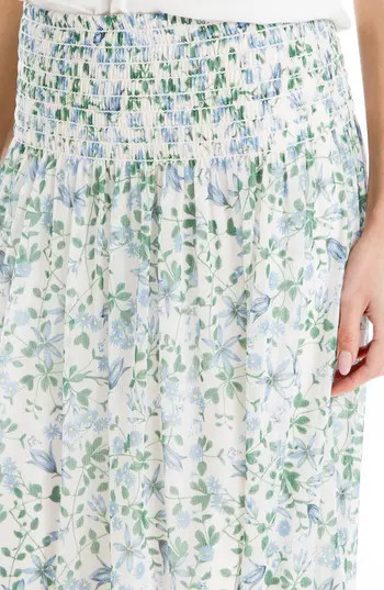 MAX STUDIO Floral Mesh Maxi Skirt in Crm/Ble Md Daisy Mixed Pnl at Nordstrom Rack, Size X-Large | Nordstrom Rack