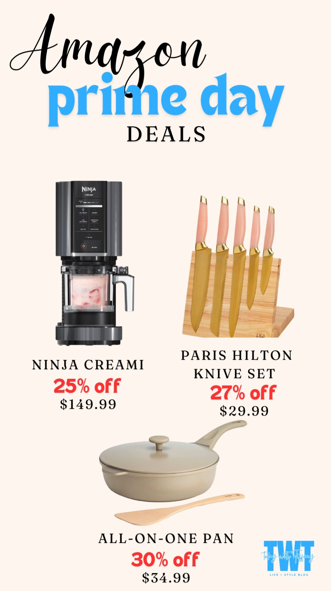 The best kitchen finds from the Amazon Prime day deals! Ninja Creami, Paris Hilton knife set, all in one pan and more! 🛍️ 

#LTKSaleAlert #LTKFindsUnder100 #LTKFindsUnder50