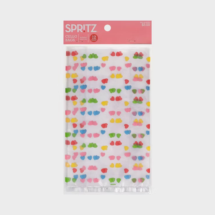 12ct Valentine's Day Treat Bags with Hearts Party Favors - Spritz™ | Target