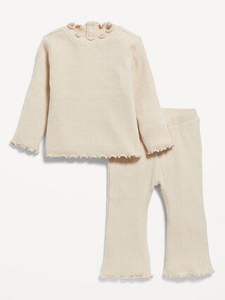 Plush Cozy-Knit Top &amp;  Flare Pants Set for Baby | Old Navy (US)