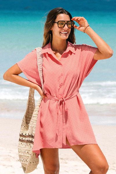 Austyn Belted Button Front Shirt Dress | Cupshe