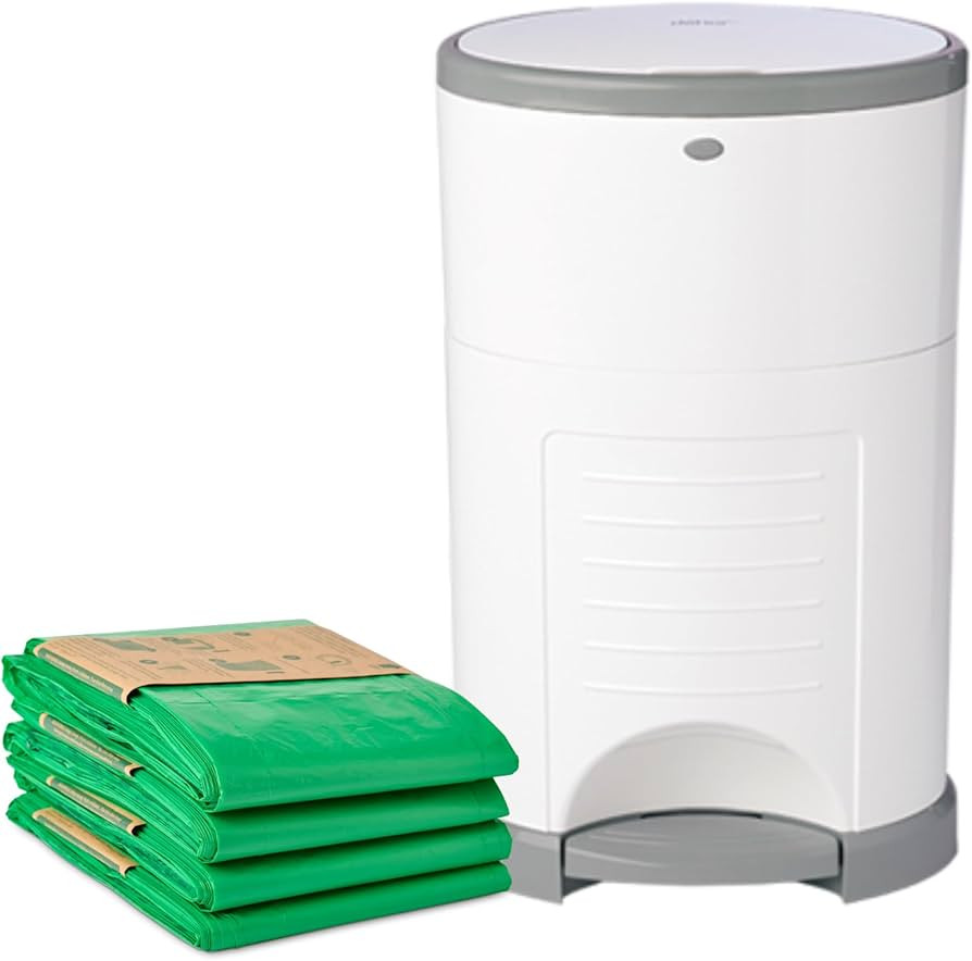 Diaper Dekor EKO Classic Diaper Pail Gift Set, White ONLY Eco-Friendly Diaper Pail Made with 70% ... | Amazon (US)