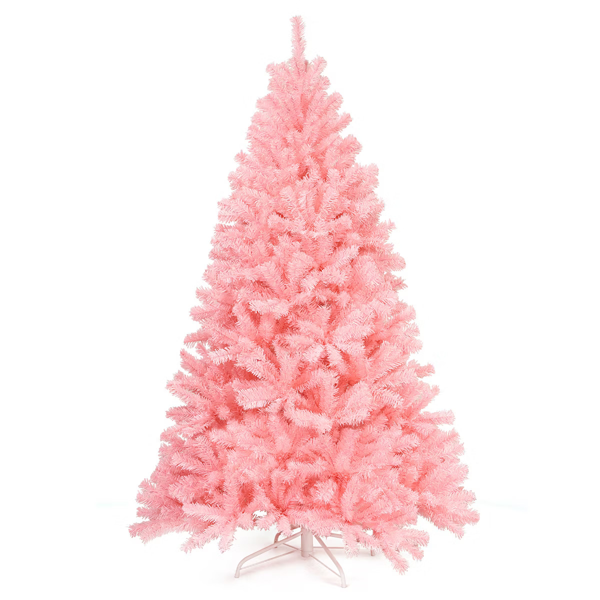 Costway 6Ft Hinged Artificial Christmas Tree Full Fir Tree New PVC w/ Metal Stand Pink | Target