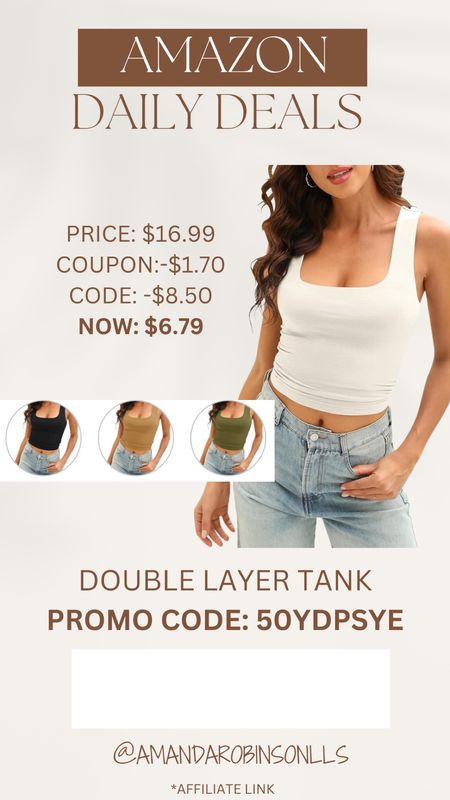 Amazon Daily Deals
Double layer tank 

#LTKSaleAlert #LTKFindsUnder50