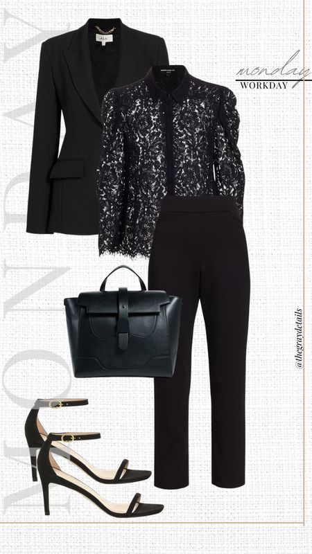 Week of outfits | Monday | workwear 

Black pants
Black blazer
Lace top

#LTKworkwear #LTKstyletip #LTKFind