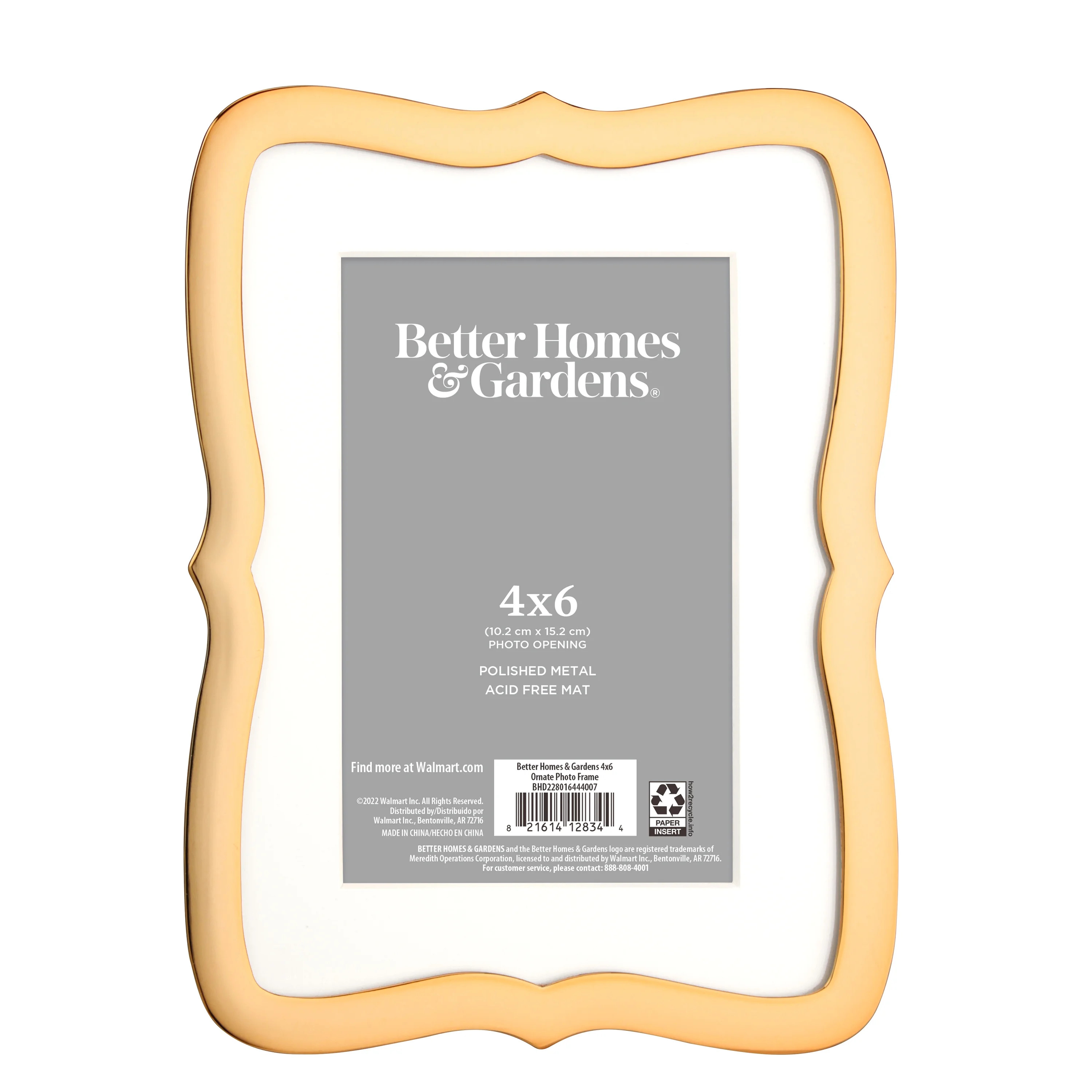 Better Homes & Gardens 4x6 Ornate Table Top Picture Frame, Gold - Walmart.com | Walmart (US)