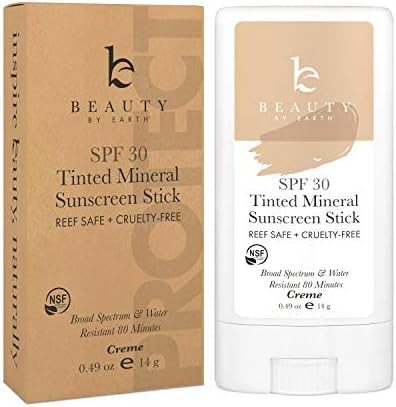 Tinted Sunscreen for Face - SPF 30 Tinted Mineral Sunscreen Face Stick Sun Screen, Tinted Face Su... | Amazon (US)
