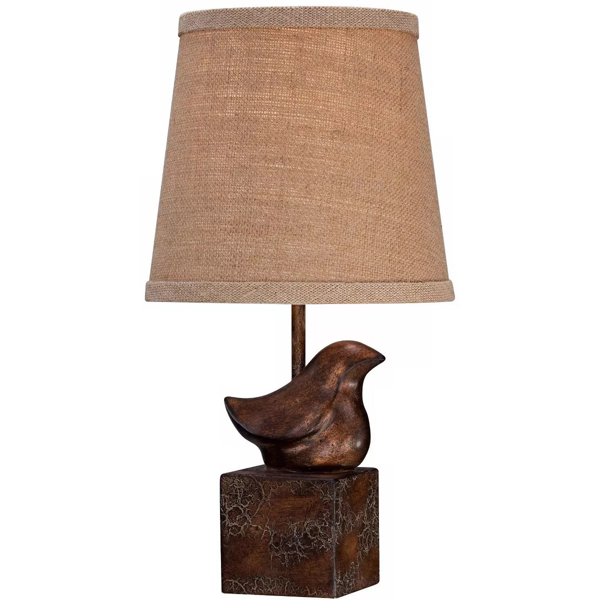 360 Lighting Bird Moderne Rustic Farmhouse Accent Table Lamp 15 1/2" High Sculptural Crackle Bron... | Target