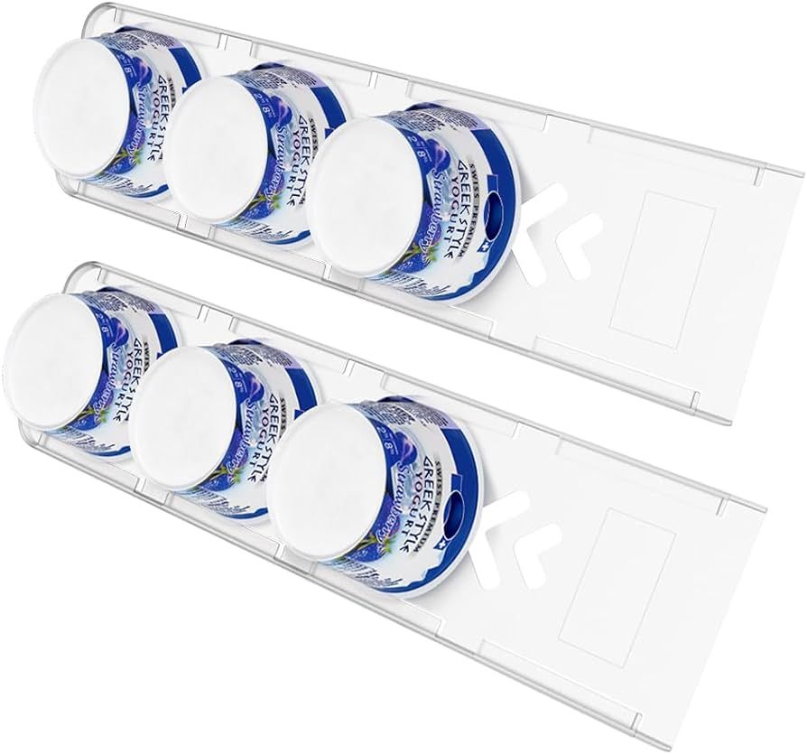 Sophico Yogurt Organizer for Fridge, 4 Capacity Yogurt Sliders for Refrigerator, Yogurt Holder wi... | Amazon (US)