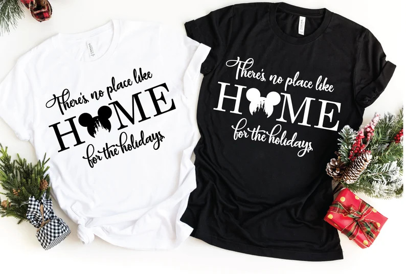 Christmas Disneyland T-shirt Festive Tee Matching Holiday T-shirt Homesick T-shirt There's No Pla... | Etsy (US)