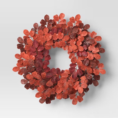 Red Leaf Fall Wreath - Threshold™ | Target