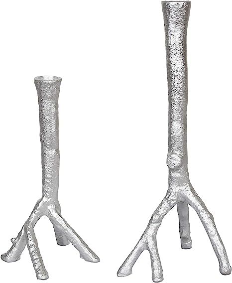 Forest Find Candle Holders, Set of 2, Silver Finish | Amazon (US)