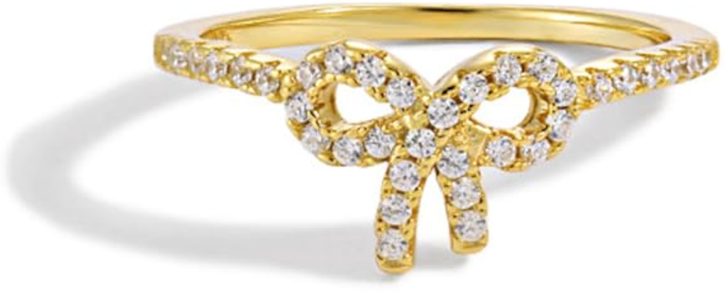 PINKPIN 18K Gold Plated S925 Sterling Silver Bow Knot Ring for Women Fashion Rings for Women Ring... | Amazon (US)