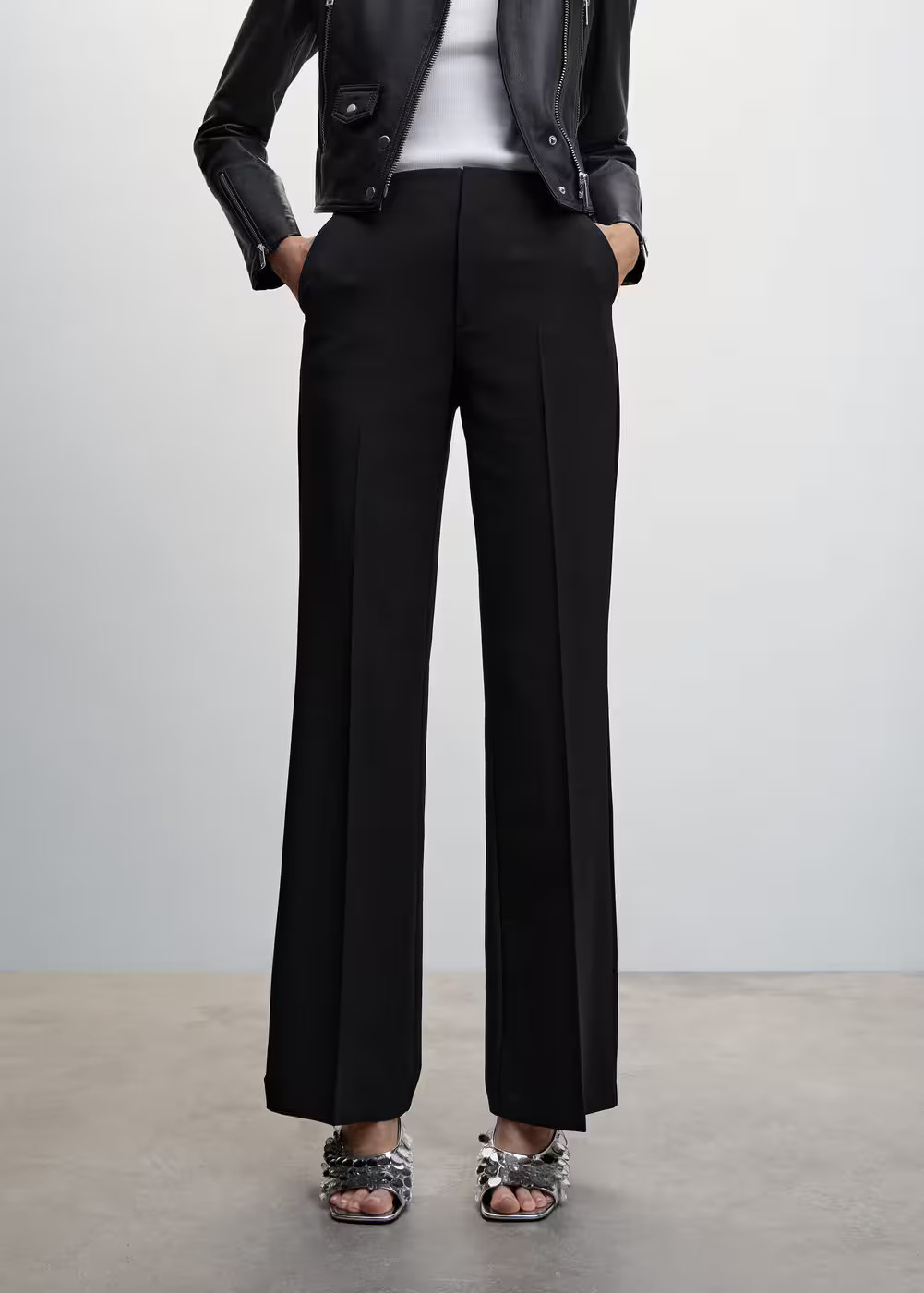 Wide leg fluid pants -  Women | Mango USA | MANGO (US)