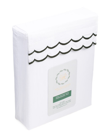 Cotton Scalloped Embroidered Sheet Set | Marshalls