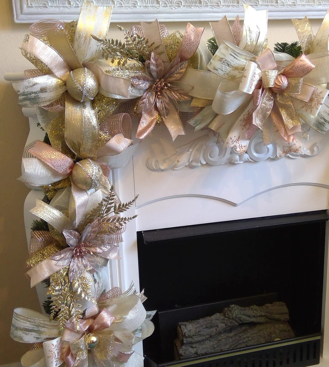 Elegant Holiday Garland Rose Gold Christmas Garland - Etsy | Etsy (US)