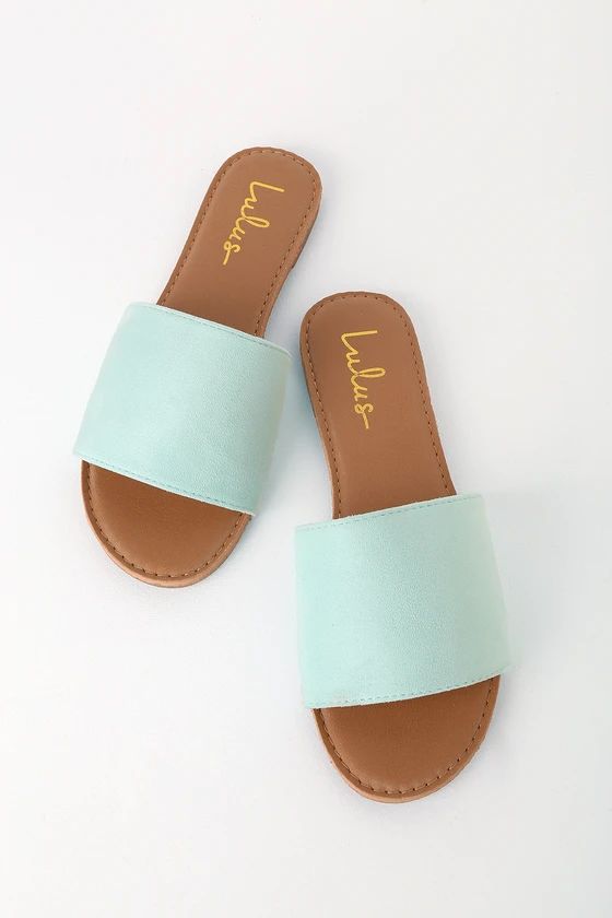 Addison Mint Suede Slide Sandals | Lulus (US)