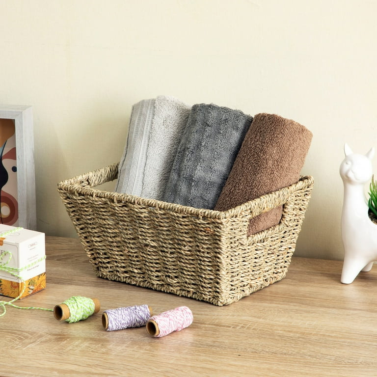 Homezone Natural Handwoven Seagrass Basket, Rectangle - Walmart.com | Walmart (US)