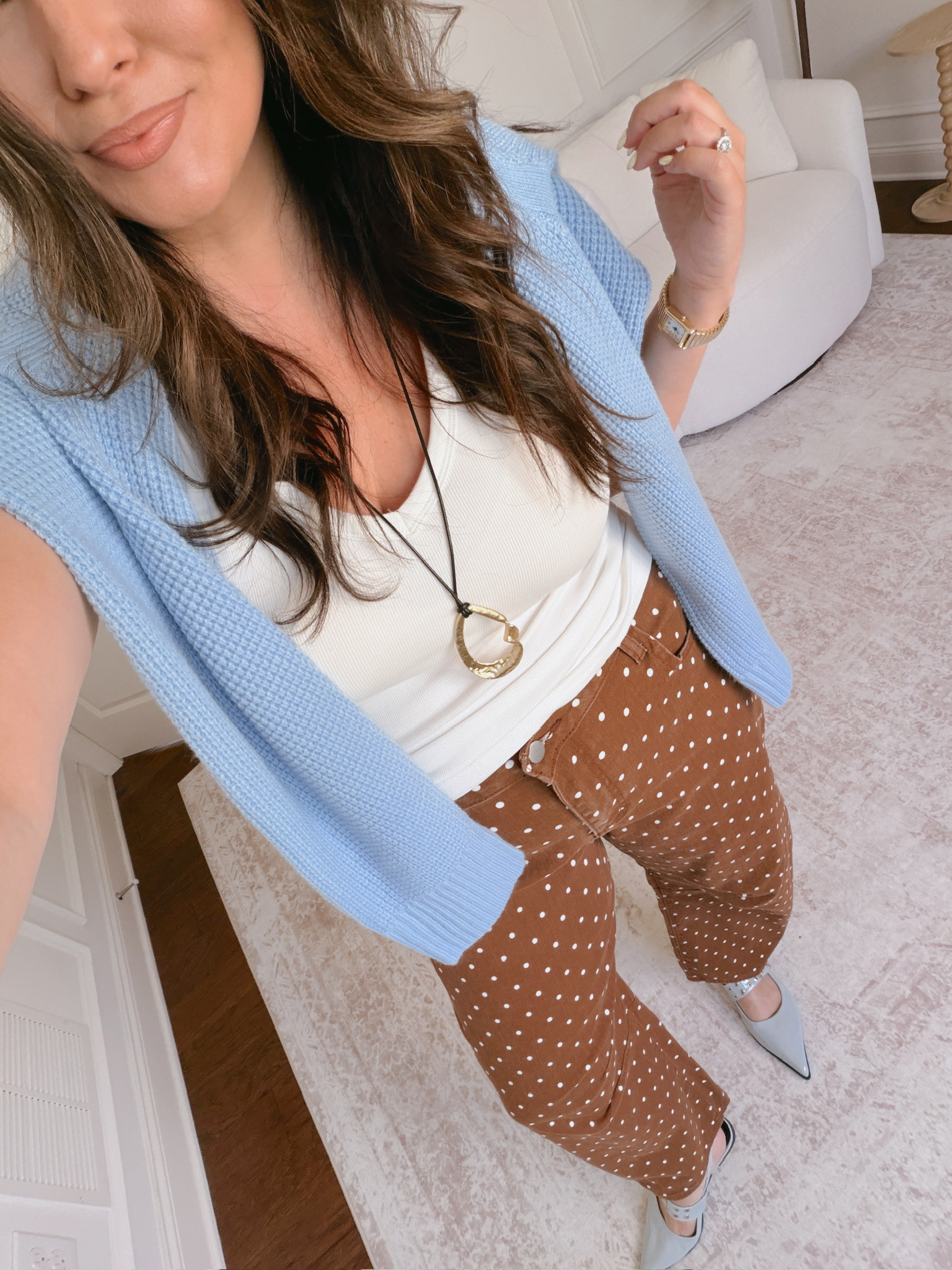 wearing a L in the top, XL in the sweater and bottoms 

 #LTKSeasonal #LTKMidsize