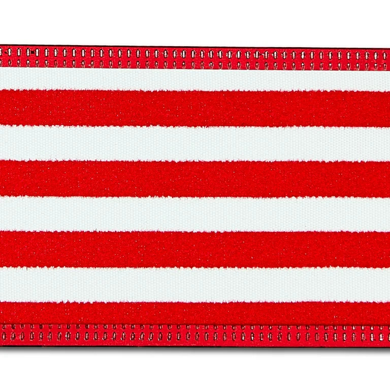 Red & White Stripe Christmas Ribbon, 2" x 30', by Holiday Time - Walmart.com | Walmart (US)