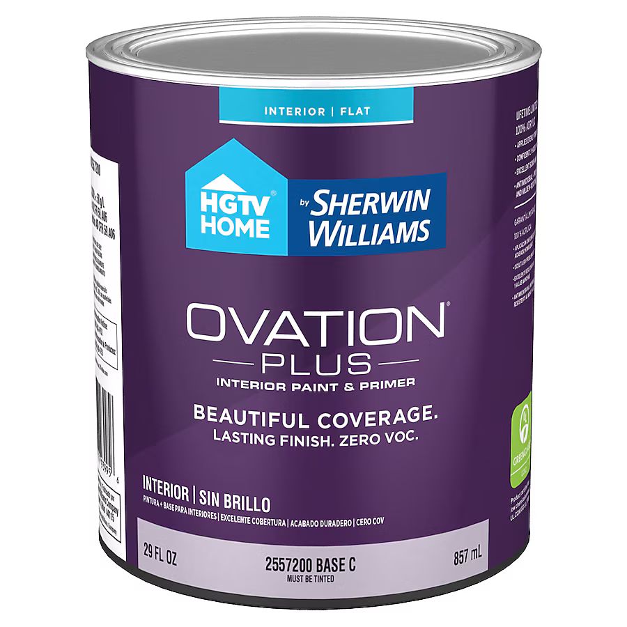 HGTV HOME by Sherwin-Williams Ovation Plus Flat Base Tintable Latex Interior Paint + Primer (1-qu... | Lowe's