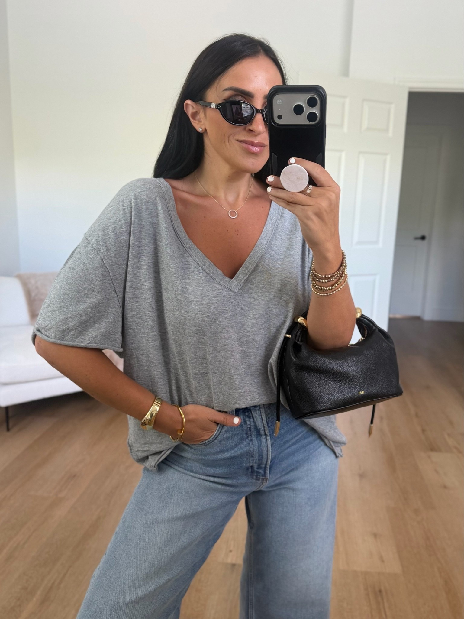 Free people Nina tee wearing size small but could have done an xs. Pistola jeans wearing size 27