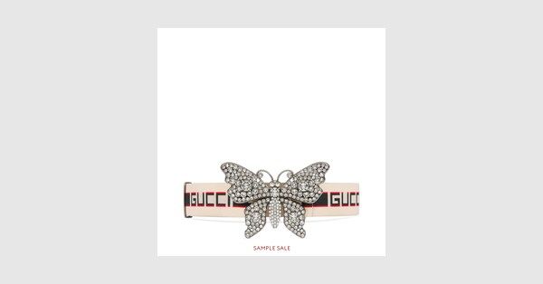 Gucci stripe belt with butterfly | Gucci (US)
