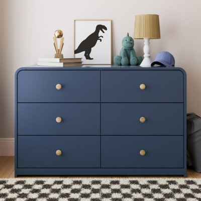 Storkcraft Next Santos 6 Drawer Double Dresser, Midnight Blue | Ashley
