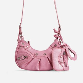 Harlin Studded Purse Detail Shoulder Bag In Pink Faux Leather | EGO (UK)