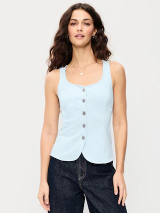 Sleeveless Button-Down Top | Old Navy (US)