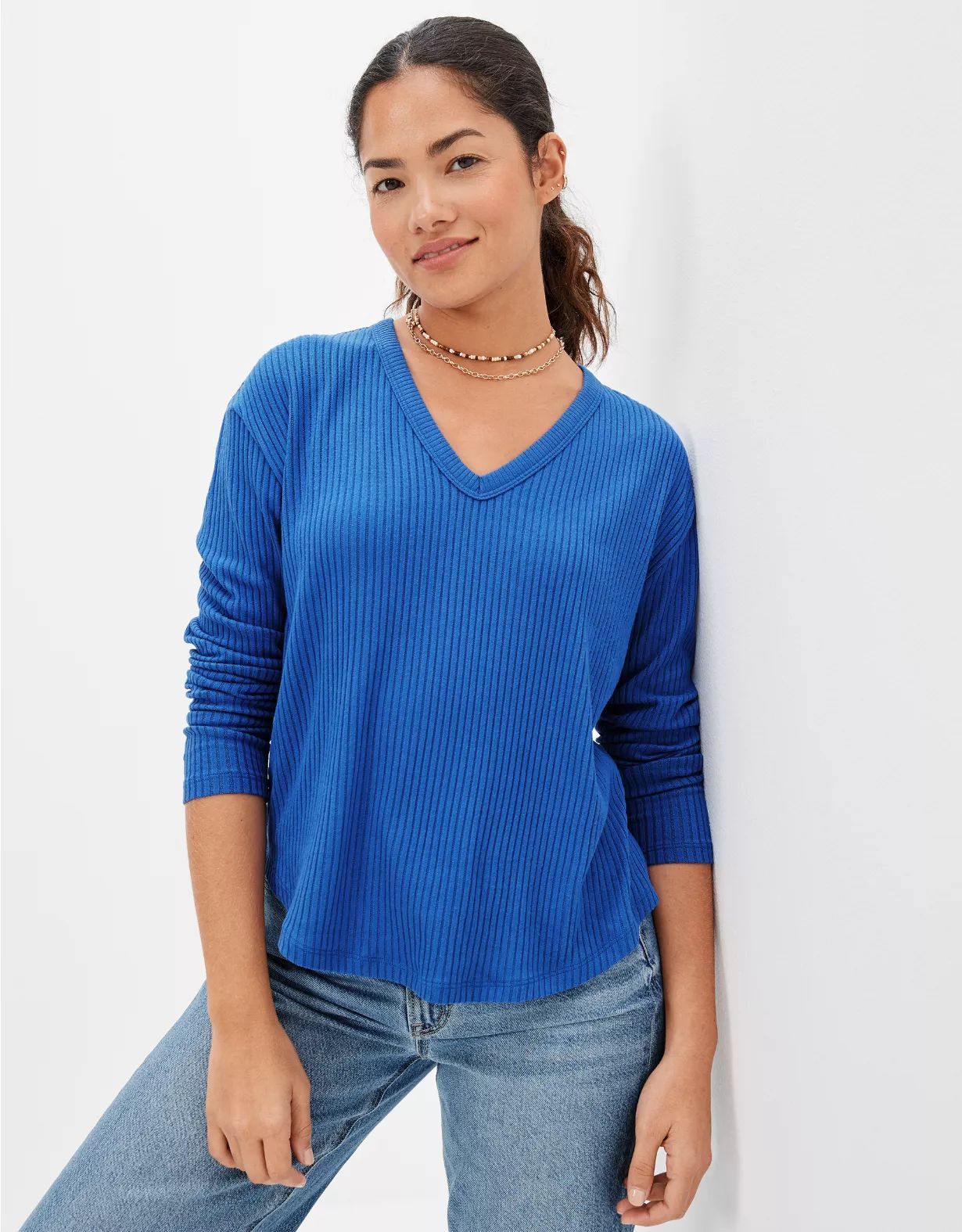 AE Long-Sleeve Plush T-Shirt | American Eagle Outfitters (US & CA)