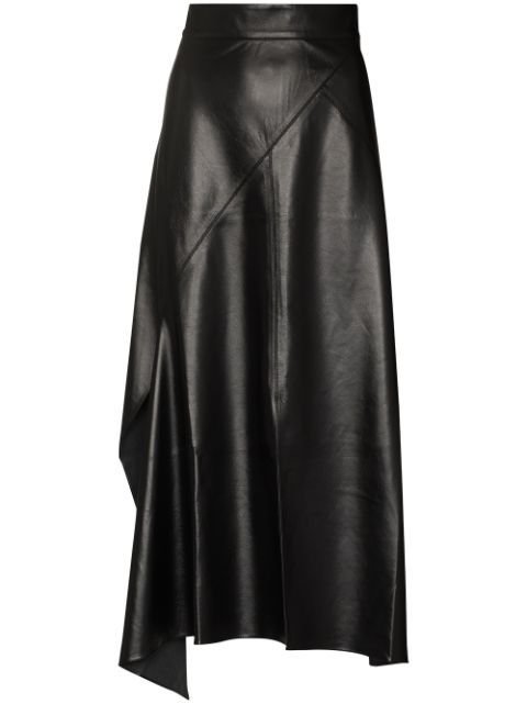 faux-leather midi skirt | Farfetch (UK)