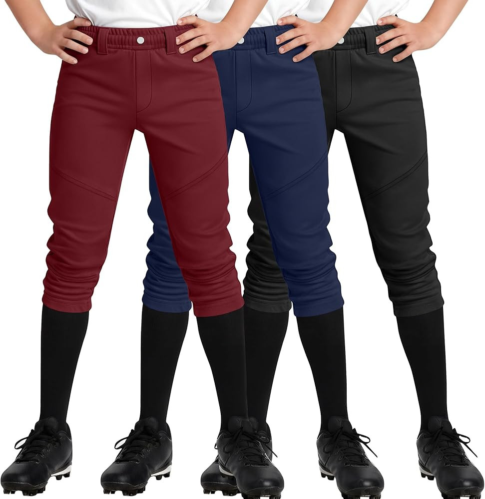 3 Pack 4T to 14 Years Baseball Pants for Kids Boys Tee Ball Pants Youth Softball Pants Pocket Int... | Amazon (US)