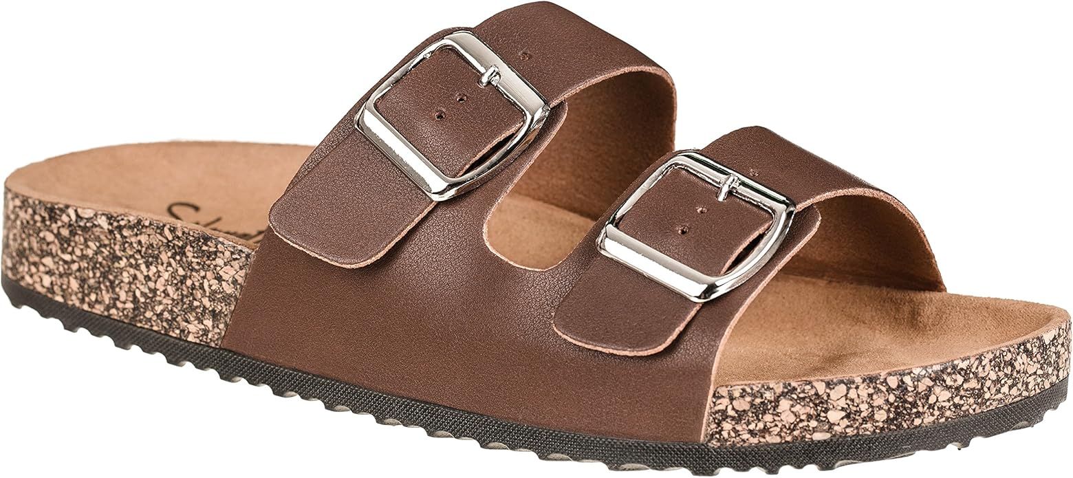 CLOVERLAY Women's Slide Sandals Casual Cork Footbed Platform Sandals Open Toe Slides | Amazon (US)