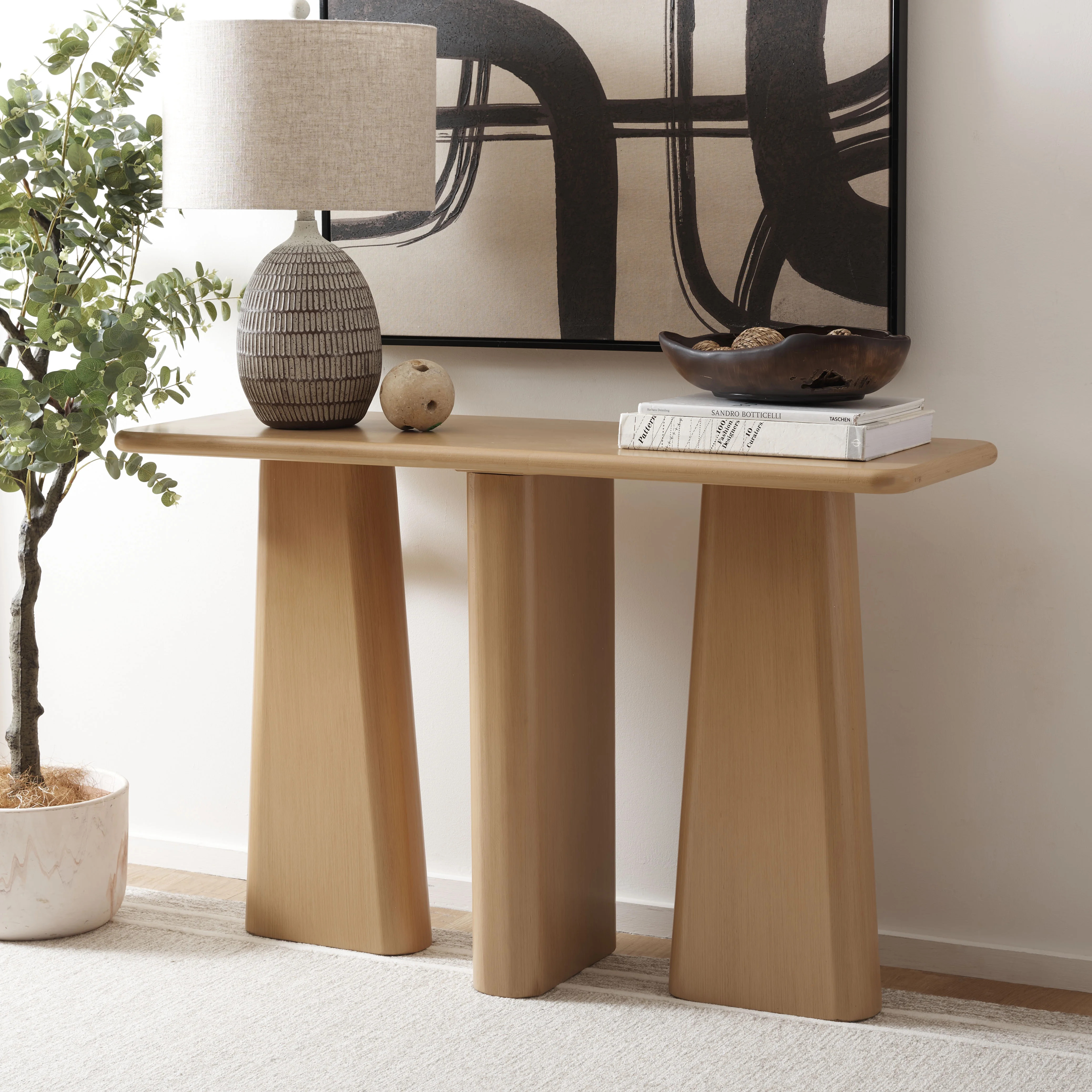 SAFAVIEH Calliope Modern Style Console Table, Natural (47.3 in. W x 15.8 in. D x 30 in. H) | Walmart (US)