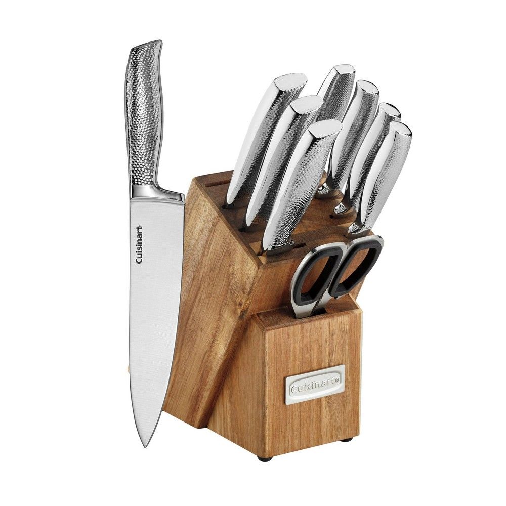 Cuisinart Classic 10pc Stainless Steel Hammered Knife Block Set - C77SSH-10PT | Target