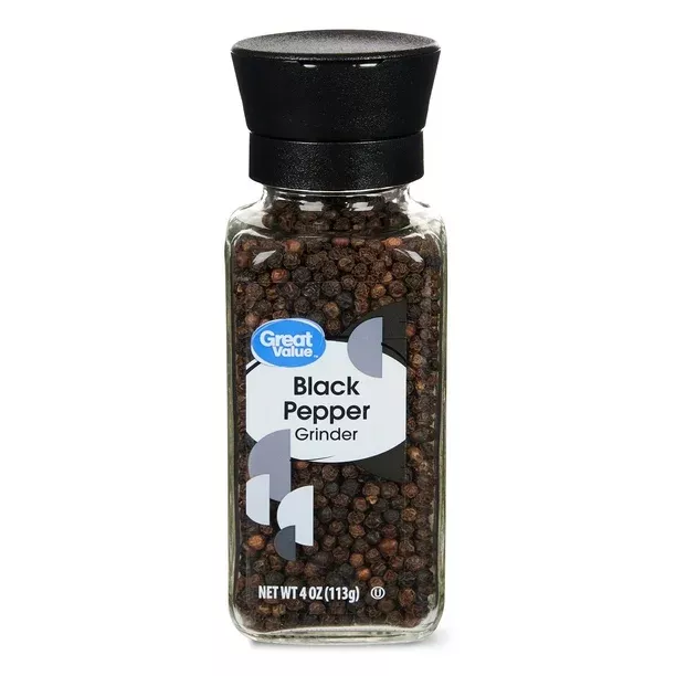 Great Value Black Pepper Grinder, 4 oz