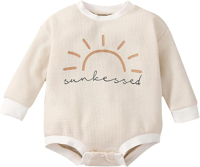 Baby Girl Boy Crewneck Sweatshirts Oversized Knit Sweater Shirts Long Sleeve Romper Pullover Top ... | Amazon (US)