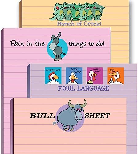 Stonehouse Collection | Funny Adult Note Pad Assorted Pack | USA Made | 4 Novelty Notepads - Funn... | Amazon (US)