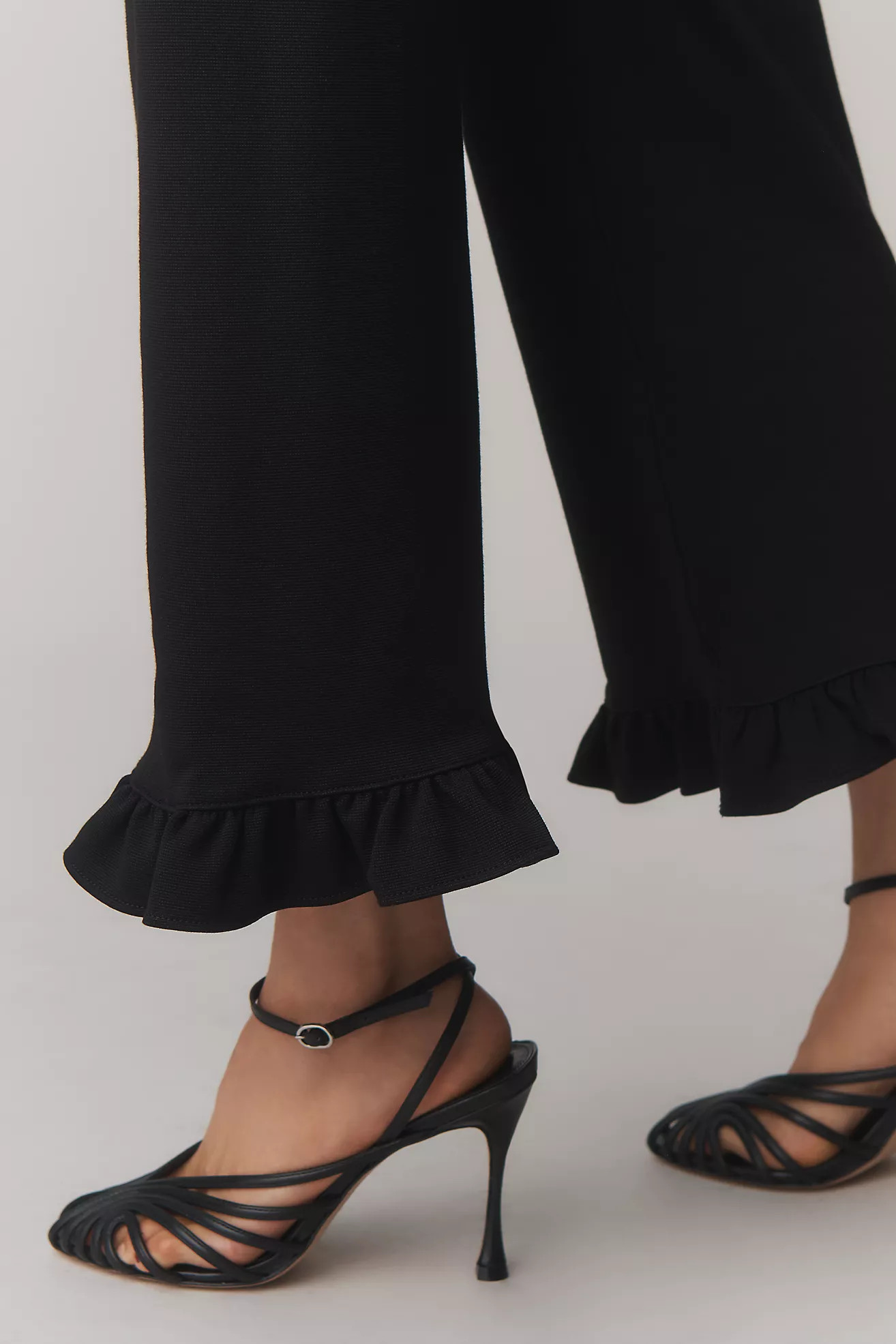 The Colette Ruffle-Hem Knit Wide-Leg Pants by Maeve | Anthropologie (US)
