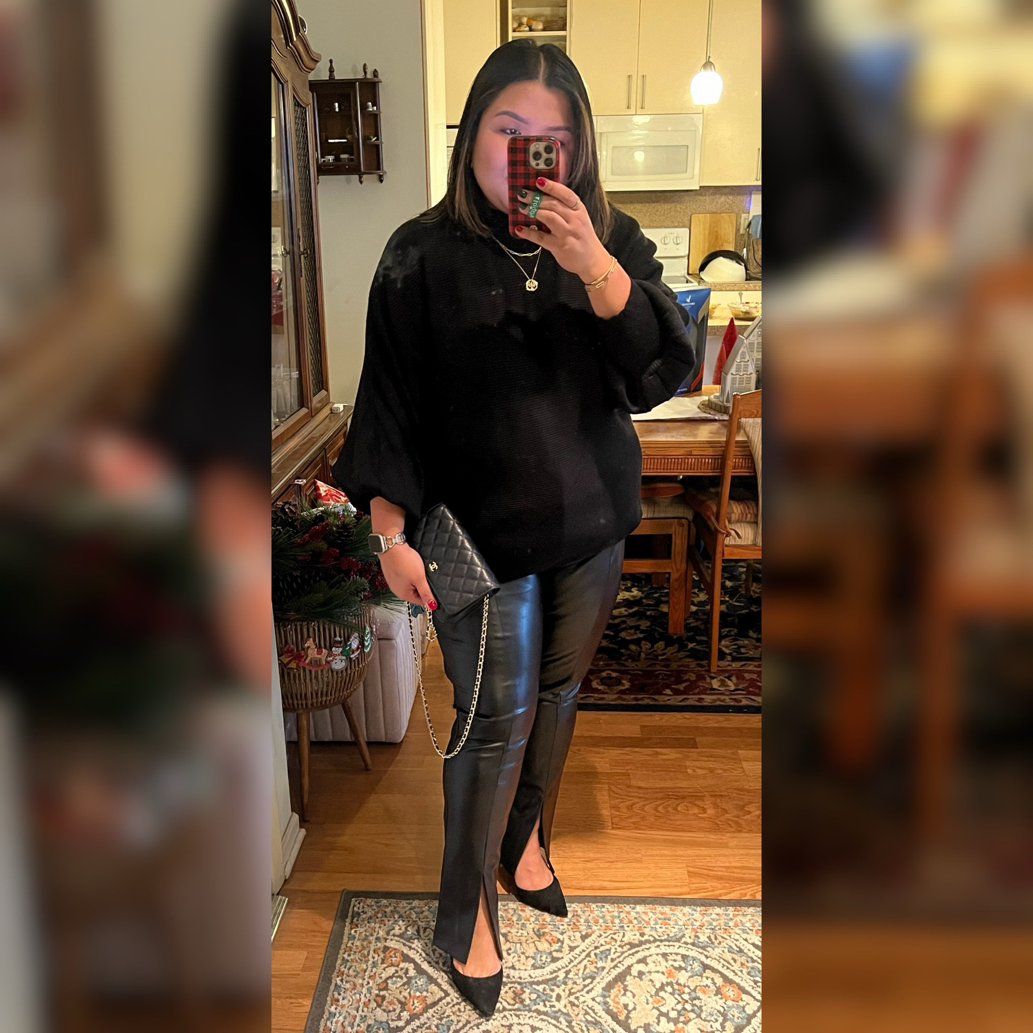 All black outfit that will take you from work to night out. 

This faux leather pants is very comfortable and feels luxurious, doesn’t make weird noise when you move, mine was from 2 years ago but linked similar material and other options.



Tops - 1X
Pants - 34/18

#LTKsalealert #LTKstyletip #LTKplussize