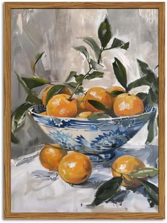 Framed Vintage Oranges Canvas Wall Art, Kitchen Pictures Wall Decor, Rustic Farmhouse Fruit Still... | Amazon (US)