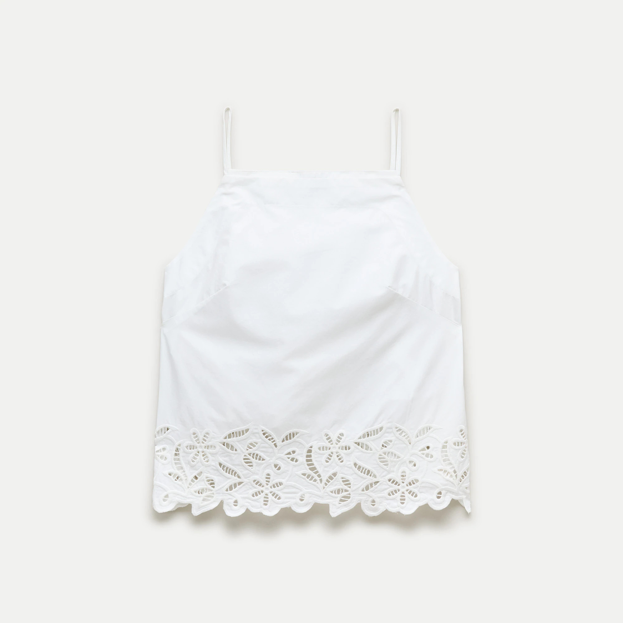 Embroidered high-neck top in cotton poplin | J. Crew US