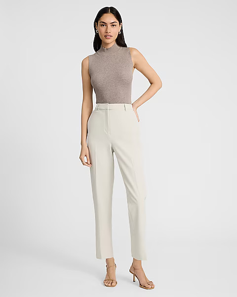 Editor Studio Stretch Twill Super High Waist Straight Ankle Pant | Express