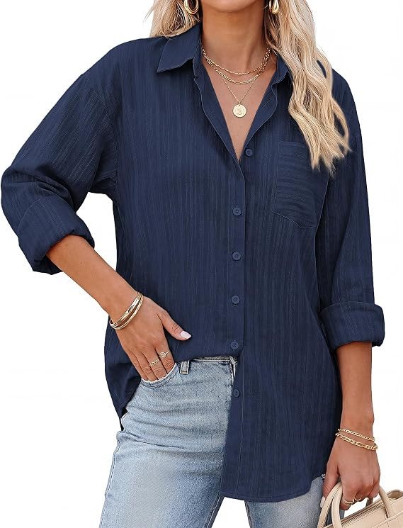 GRACE KARIN Women's Cotton Oversized Blouse Dressy Casual | Amazon (US)