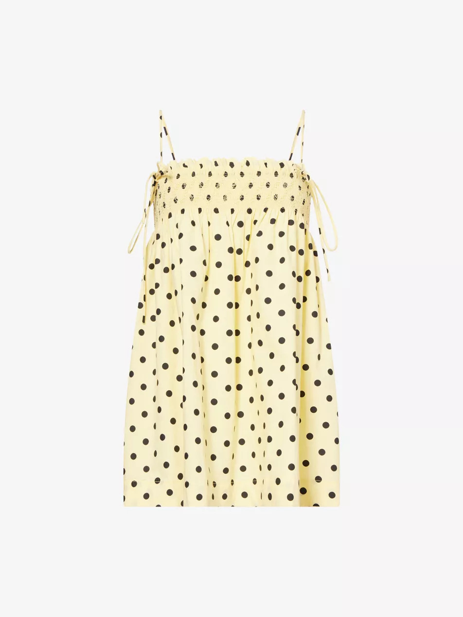 Lilo Polka-Dot Cotton-Poplin Mini Dress | Selfridges
