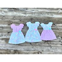 Girls Floral Easter Dress Shabby Chic Spring Aqua Pink Outfit | Etsy (US)