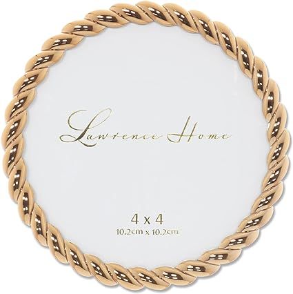 Lawrence Frames Rope Design Metal Frame, 4x4 Round, Gold | Amazon (US)