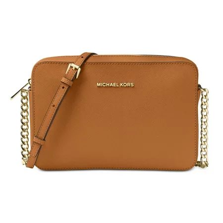 Michael Kors Jet Set Large Saffiano Leather Crossbody - Acorn | Walmart (US)