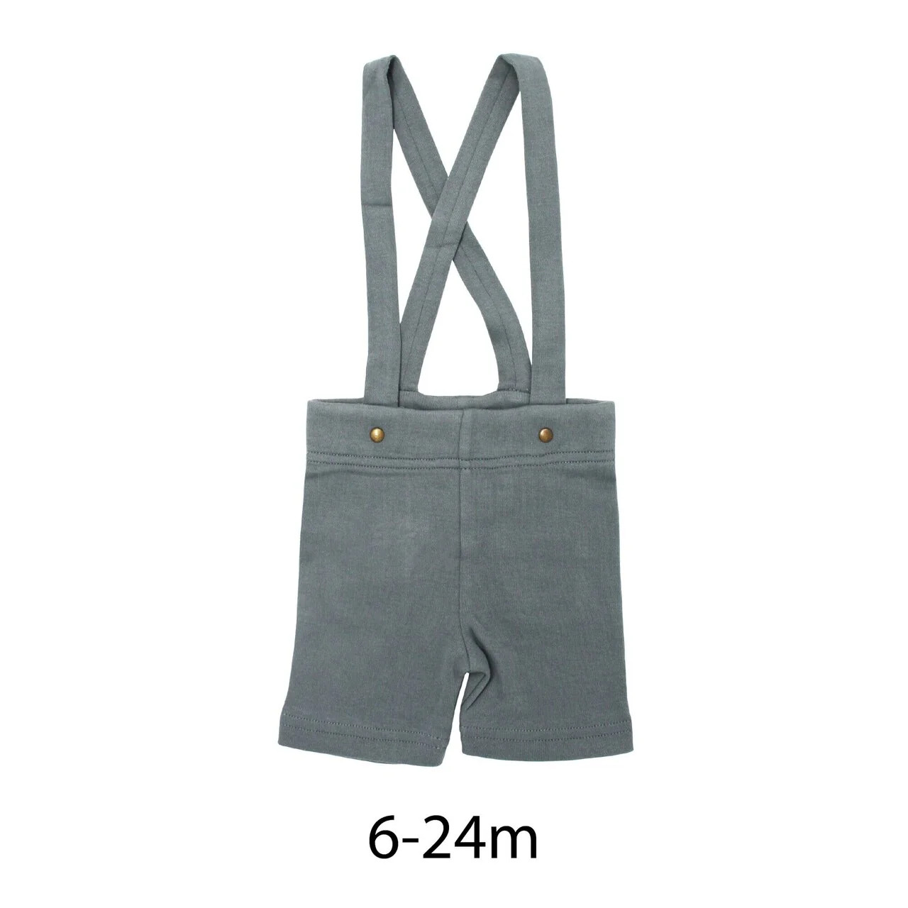 Organic Suspender Shorts in Moonstone | L'ovedbaby
